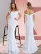 Simple Off The Shoulder Sleeveless Prom Dress Ruching Sweep Train Zipper