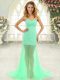 Apple Green Evening Dress Prom and Party with Beading Sweetheart Sleeveless Brush Train Zipper
