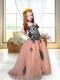 Sleeveless Brush Train Lace Up Appliques Child Pageant Dress