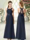 Sleeveless Floor Length Ruching Zipper Prom Evening Gown with Black