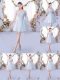 Charming Grey Lace Up Quinceanera Court of Honor Dress Lace 3 4 Length Sleeve Mini Length