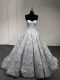 Silver Sweetheart Lace Up Sequins Quinceanera Dress Sleeveless
