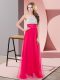 Coral Red Empire Scoop Sleeveless Chiffon Floor Length Side Zipper Sequins Prom Party Dress