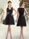Exceptional V-neck Sleeveless Zipper Prom Evening Gown Black Chiffon
