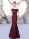 Off The Shoulder Sleeveless Vestidos de Damas Lace Lace Up