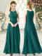 Luxurious Ankle Length Empire Sleeveless Green Prom Dresses Zipper