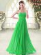 Vintage Green Zipper Sweetheart Beading Chiffon Sleeveless