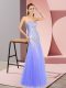 Delicate Lavender Sleeveless Tulle Zipper Prom Dress for Prom and Party