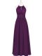 Sleeveless Floor Length Ruching Evening Dress with Purple