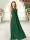 Delicate Green Sleeveless Chiffon Zipper Prom Dress for Prom and Party