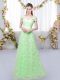 Empire Damas Dress Off The Shoulder Tulle Cap Sleeves Floor Length Lace Up