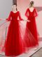 Long Sleeves Beading Lace Up Prom Party Dress