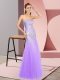 Clearance Floor Length Lavender Womens Party Dresses Tulle Sleeveless Beading