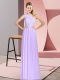 Suitable Lavender One Shoulder Lace Up Ruching Evening Dress Sleeveless
