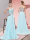 Custom Made Sleeveless Sweep Train Side Zipper Beading Prom Dresses