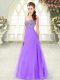 Fashionable Sweetheart Sleeveless Homecoming Dress Floor Length Beading Lavender Tulle