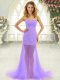 Zipper Teens Party Dress Lavender for Prom and Party with Beading Brush Train