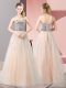 Traditional Floor Length Peach Prom Gown Sweetheart Sleeveless Lace Up