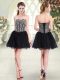 Black Sleeveless Beading Mini Length Prom Dresses