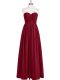 Modest Chiffon Sleeveless Floor Length Prom Dresses and Pleated