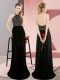 Trendy Black High-neck Neckline Beading Evening Dress Sleeveless Backless