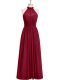 Chic Floor Length A-line Sleeveless Burgundy Party Dress Wholesale Side Zipper