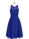 Best Scoop Sleeveless Zipper Royal Blue Chiffon