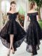 High End Sleeveless High Low Homecoming Dress and Lace