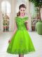 Tulle Scoop Sleeveless Lace Up Beading and Appliques Dress for Prom in