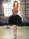 Spectacular Sleeveless Lace Up Mini Length Embroidery and Ruffles Homecoming Dress