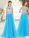 Beauteous Tulle Sleeveless Floor Length Homecoming Dress and Lace