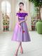 Hot Selling Lilac Prom Party Dress Prom and Party with Appliques Off The Shoulder Sleeveless Lace Up