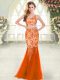 One Shoulder Sleeveless Tulle Prom Dress Beading and Lace Zipper