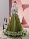 Sleeveless Sweep Train Lace Up Beading and Appliques Homecoming Dress