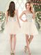 Shining Mini Length Champagne Homecoming Dress Sweetheart Sleeveless Lace Up
