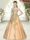 Smart Tulle Sleeveless Floor Length Teens Party Dress and Appliques