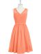 Custom Designed Orange Prom Dress Prom and Party with Lace V-neck Sleeveless Side Zipper