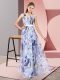 Sleeveless Zipper Floor Length Pattern Dress for Prom