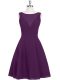 Ruching Dress for Prom Eggplant Purple Zipper Sleeveless Mini Length