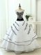 Excellent White Lace Up Sweetheart Beading and Appliques Quinceanera Dress Organza Sleeveless