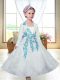 Attractive Straps Sleeveless Lace Toddler Flower Girl Dress Embroidery Zipper
