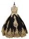 Black Ball Gowns Beading Little Girls Pageant Gowns Lace Up Satin Sleeveless Floor Length
