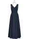 Black Prom Evening Gown Prom and Party with Ruching V-neck Sleeveless Zipper