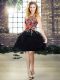 Best Embroidery and Ruffles Prom Dresses Black Lace Up Sleeveless Mini Length