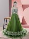 Green Sweetheart Neckline Beading and Appliques Prom Evening Gown Sleeveless Lace Up