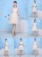 Wonderful Bowknot Quinceanera Court Dresses Champagne Lace Up Sleeveless Knee Length