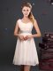 One Shoulder Chiffon Sleeveless Mini Length Quinceanera Court Dresses and Sequins and Ruching