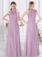 Affordable Sleeveless Ruching Zipper Dama Dress for Quinceanera