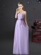 Fitting Sleeveless Lace Up Floor Length Lace and Appliques and Belt Vestidos de Damas