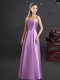Sleeveless Floor Length Bowknot Zipper Dama Dress with Lilac
